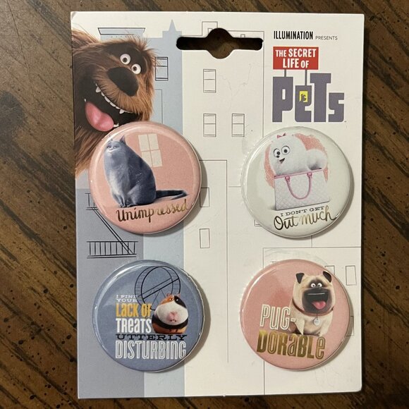 The Secret Life Of Pets Button. Lot Of 5 Collections. 20 Pins Total. Universal - Picture 6 of 7